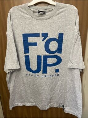 F'd Up Graphic Short Sleeve Tee - Gray/Blue